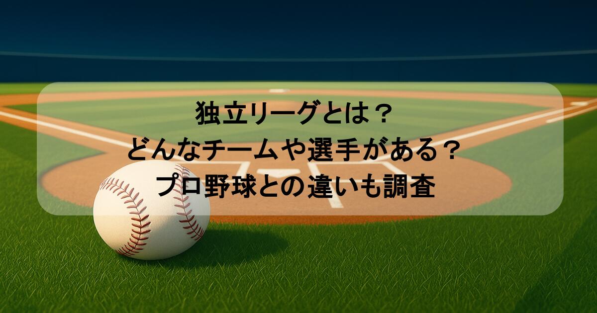 独立リーグとは?どんなチームや選手がある?プロ野球との違いも調査