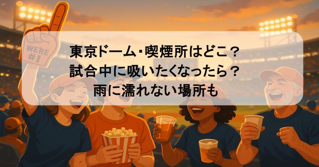東京ドーム・喫煙所はどこ？試合中に吸いたくなったら？雨に濡れない場所も