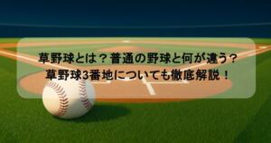 草野球とは？普通の野球と何が違う？草野球3番地についても徹底解説！