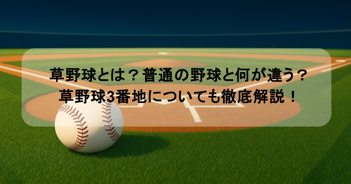 草野球とは?普通の野球と何が違う?草野球3番地についても徹底解説!